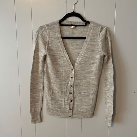 J. Crew Grey Wool Blend Cardigan Size XXS - Picture 1 of 3